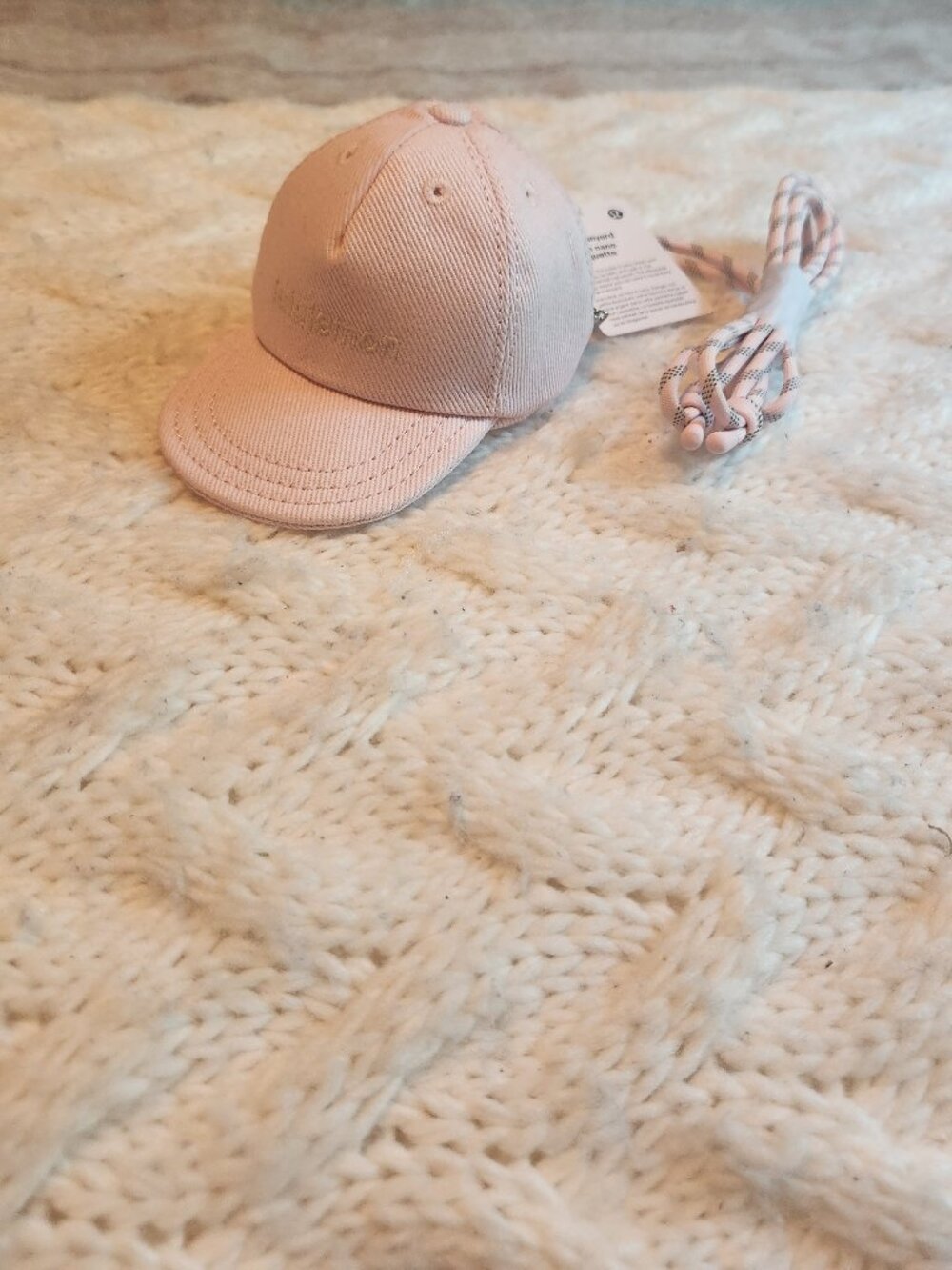 Lululemon Ball Cap Nano Lanyard Pink Pearl/Light Ivory Bag NWT